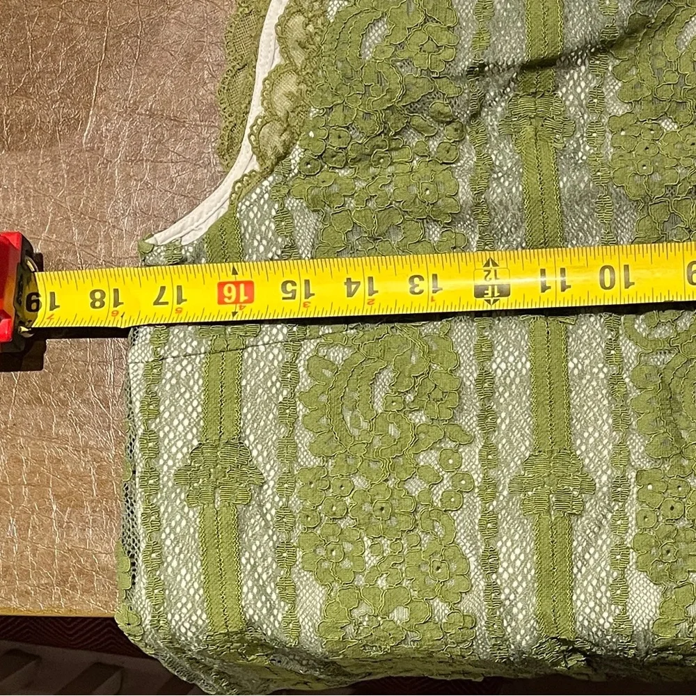Green Lace Sleeveless Top Sundance Medium - Picture 10 of 11